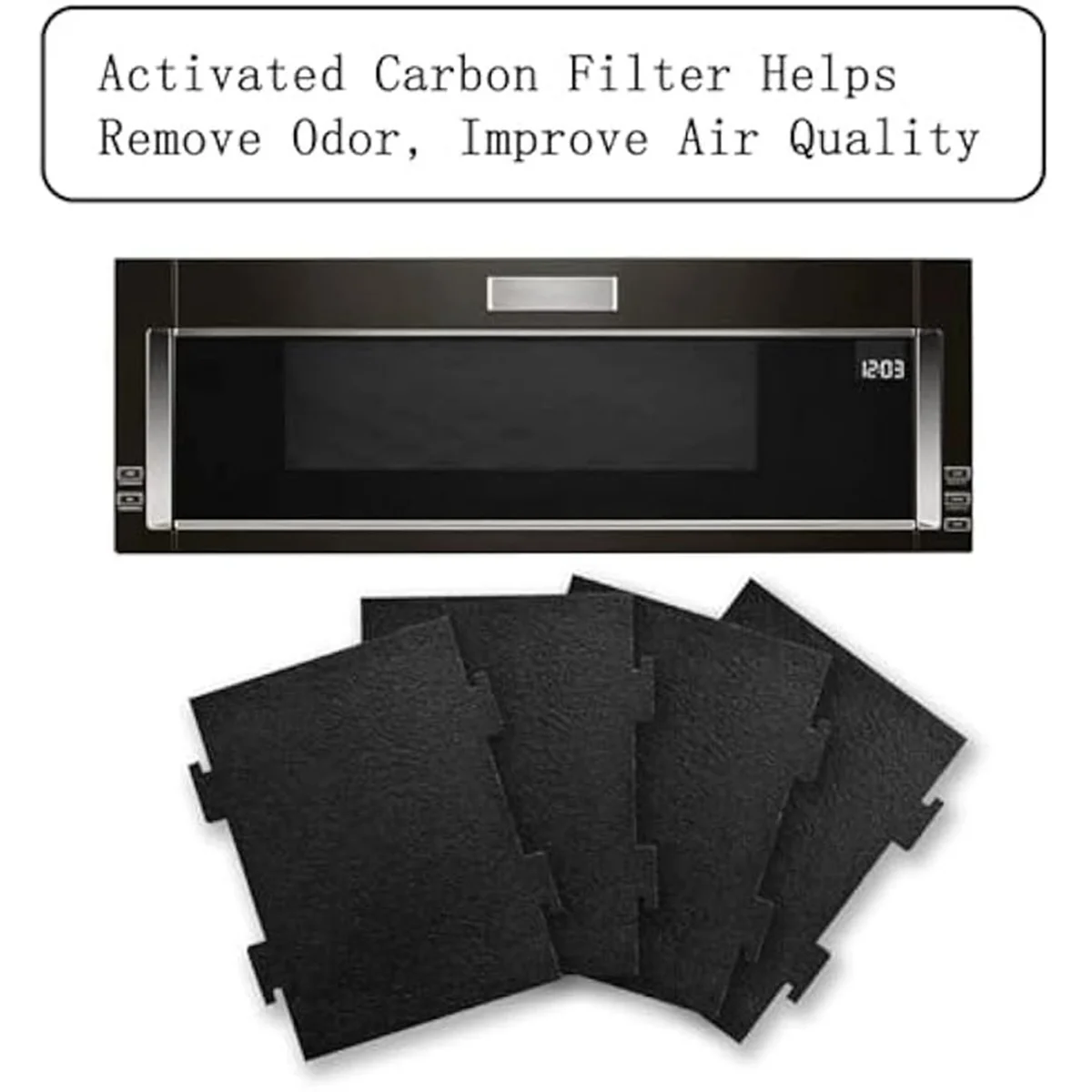 4Pack Activated Charcoal Air Filters for Over-The-Range Microwaves YKMLS311, YWML55011, WML75011