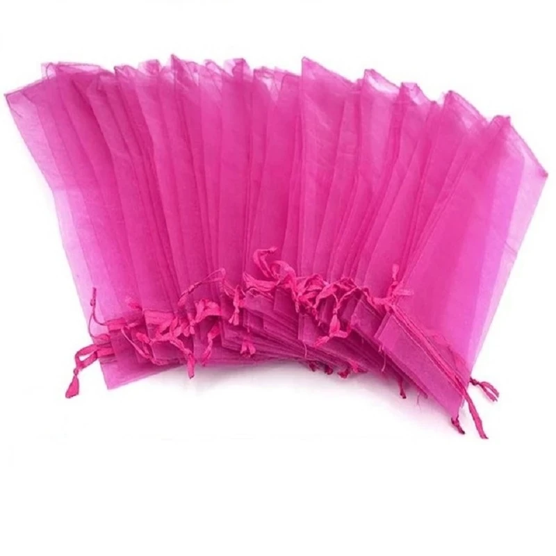 free shipping 10pcs / lot 8color Silk pouch for hand fans organza gift bag gift pouch for hand fans with drawstring