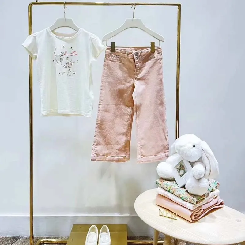 Per-vendita 2025 Autunno Inverno BP Ragazze Gonna di jeans ricamata Ragazzi Giacca di jeans Abiti per bambini per ragazze Ragazzo Pantalone Cherry Cowboy Set