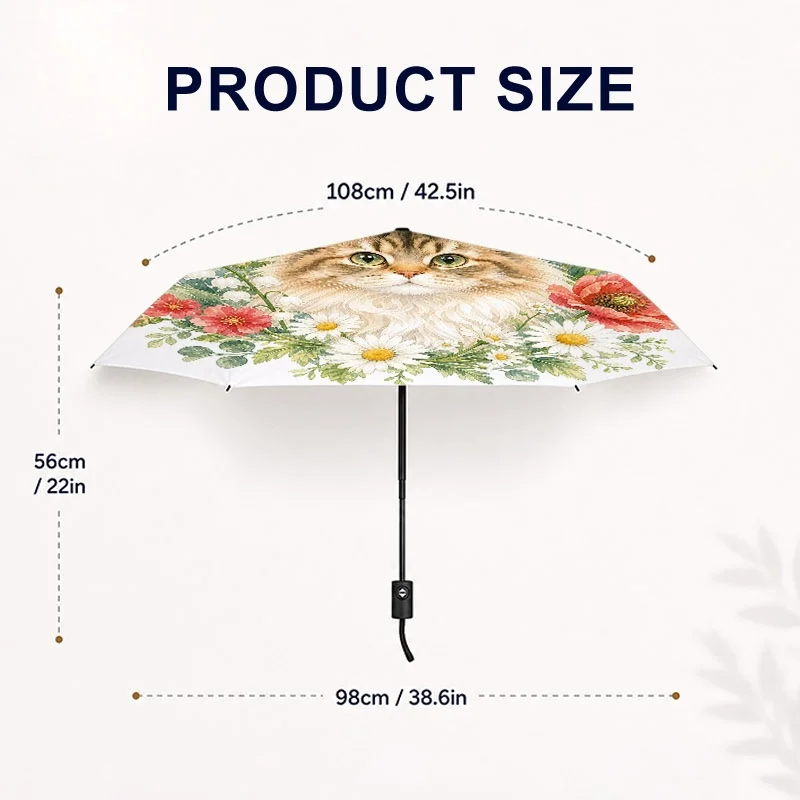 Cute Automatic Umbrella Printed Umbrella 8-bone Windproof Umbrella