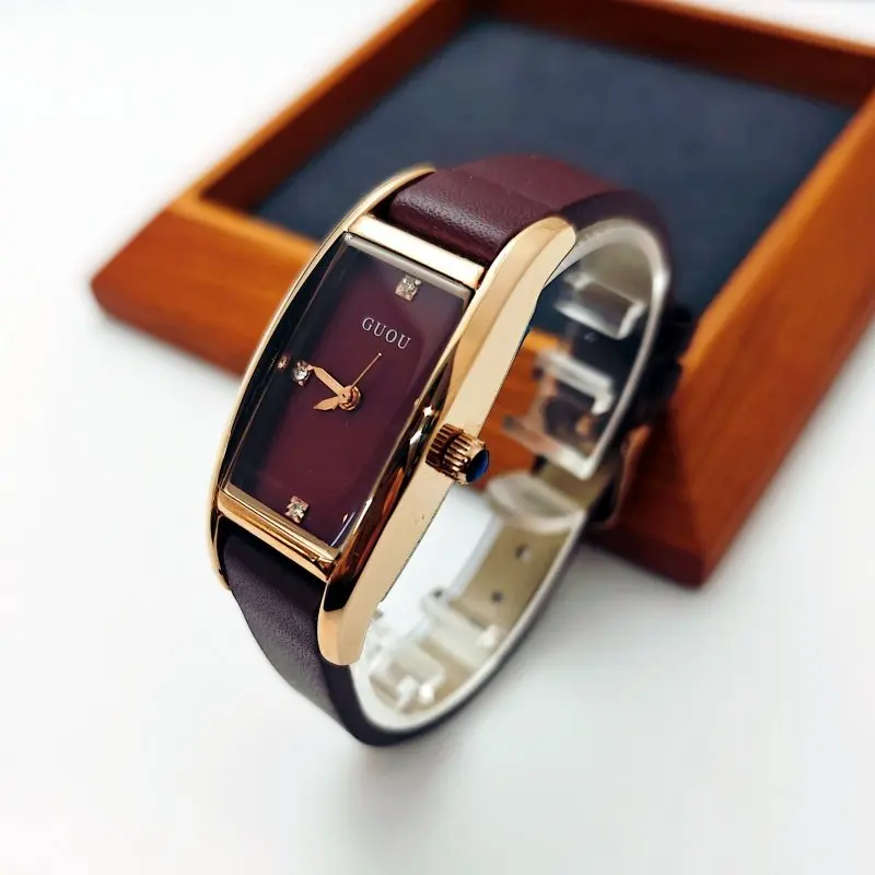 Angra Red Simple And Luxurious Fashionable Small Women'S Watch - New Year Gift, High-Quality Women'S Wristwatch