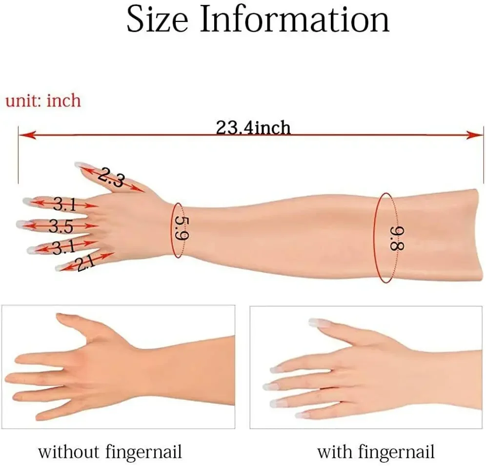 

Spotlight Crossdresser Silicone Men to Women Gloves Sleeves Artificial Prosthesis Arm Hands Cover Scars for Cosplay