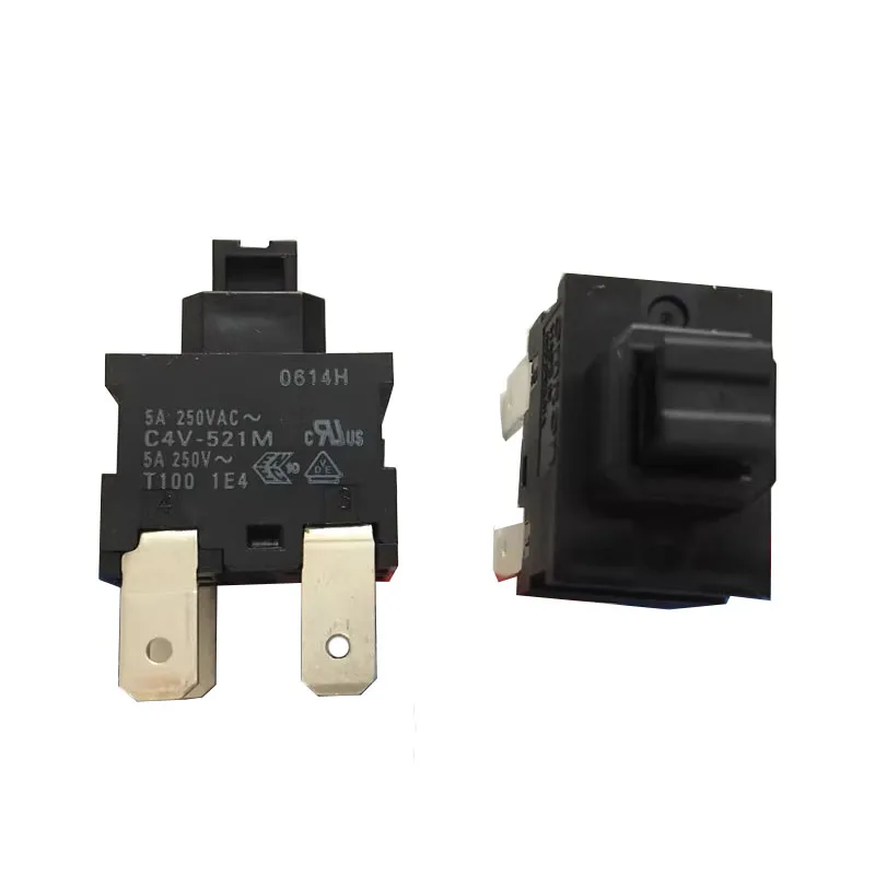 يستخدم الباب C4V-521M زر مفتاح الطاقة الصغير، مفتاح اللمس، إعادة الضبط الذاتي، زر خالي من القفل، 4 سنون 5A250V T100