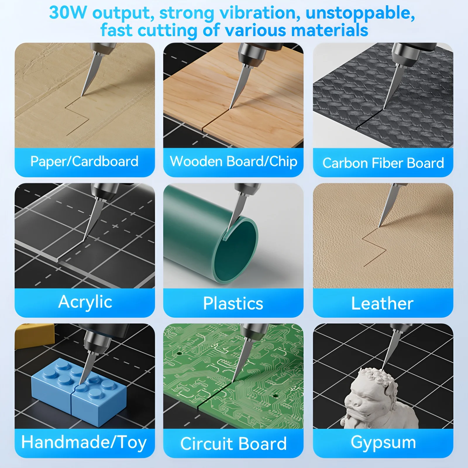 Awgem 40KHz Handheld Ultrasone Cutter Ultrasoon snijmes DIY Elektrisch Carving Tool voor Plastic/Hars/3D Afdrukken/Textiel