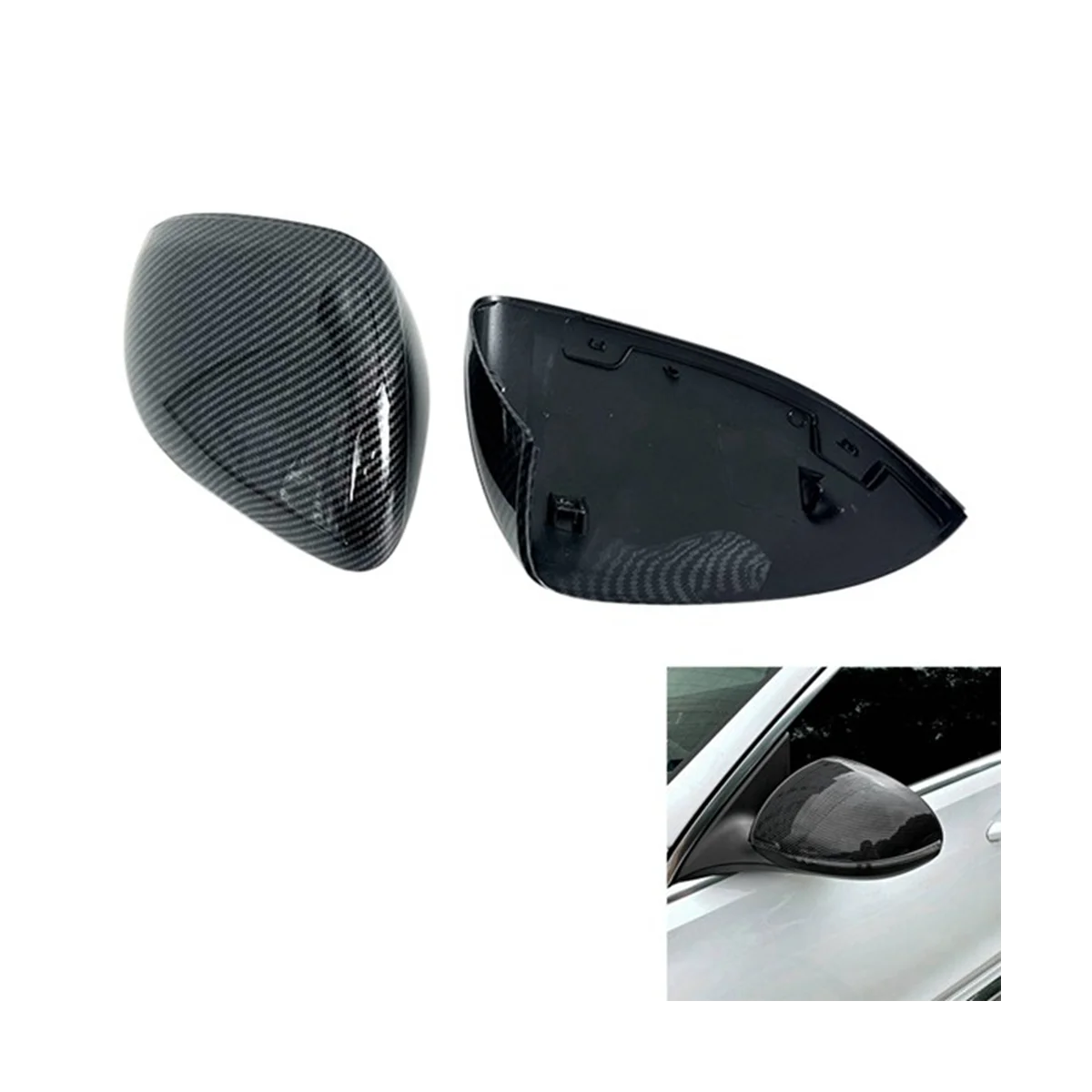 Carbon Fiber Rearview Side Mirror Cover Trim Rear Mirror Covers Replace for S C Class W223 W206 EQS 2021 2022