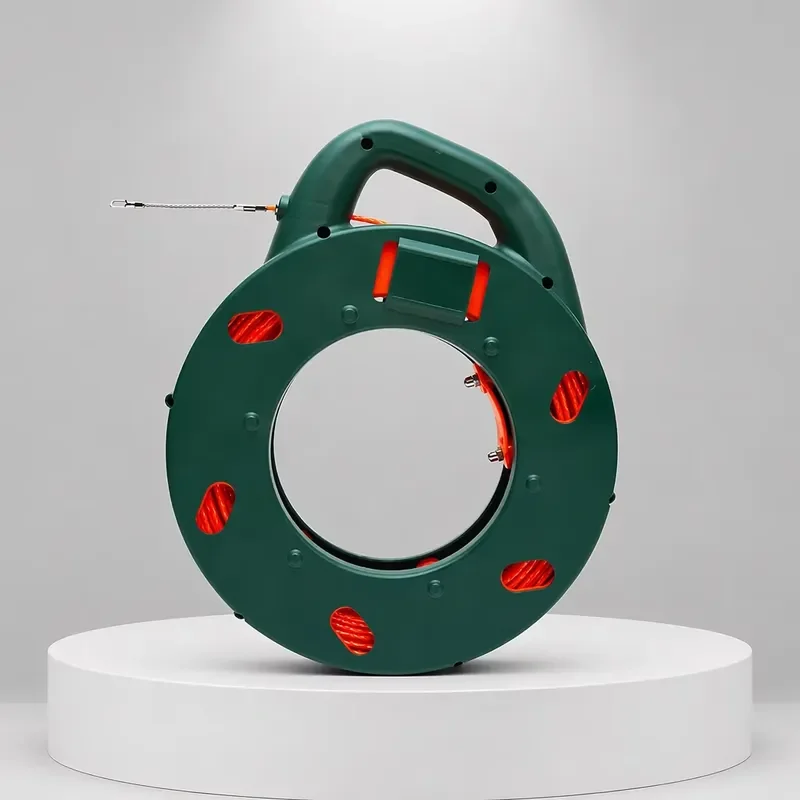 50m FRP Duct Rodder Hand Cranked Cable Fish Tape 4.2mm Electrical Wire Puller Wall Conduit Threading Tool Kit