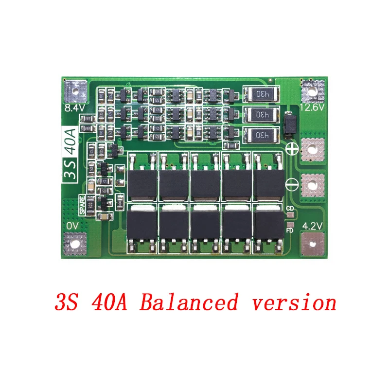 3S 4S 40A 60A Li-ion Lithium Battery Charger Protection Board 18650 BMS For Drill Motor 11.1V 12.6V/14.8V 16.8V Enhance/Balance