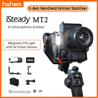 Hohem iSteady MT2 Handheld Gimbal Stabilizer Selfie Stick Extension Rod with AI Magnetic Fill Light Full Color Video Lighting