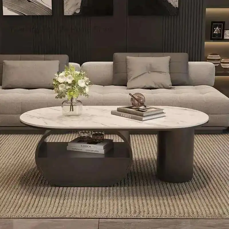 

Coffee Luxury Simple Table Rock Plate Italian Oval Drawers Living Room Center Household Creative Stolik Kawowy Home Furniture