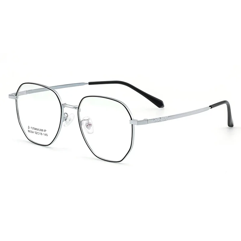 Retro Danyang Glasses Frame Men\'s Titanium Frame Polygonal Female Ultra-light Myopia Glasses Frame Anti-fog Dustproof Wholesale