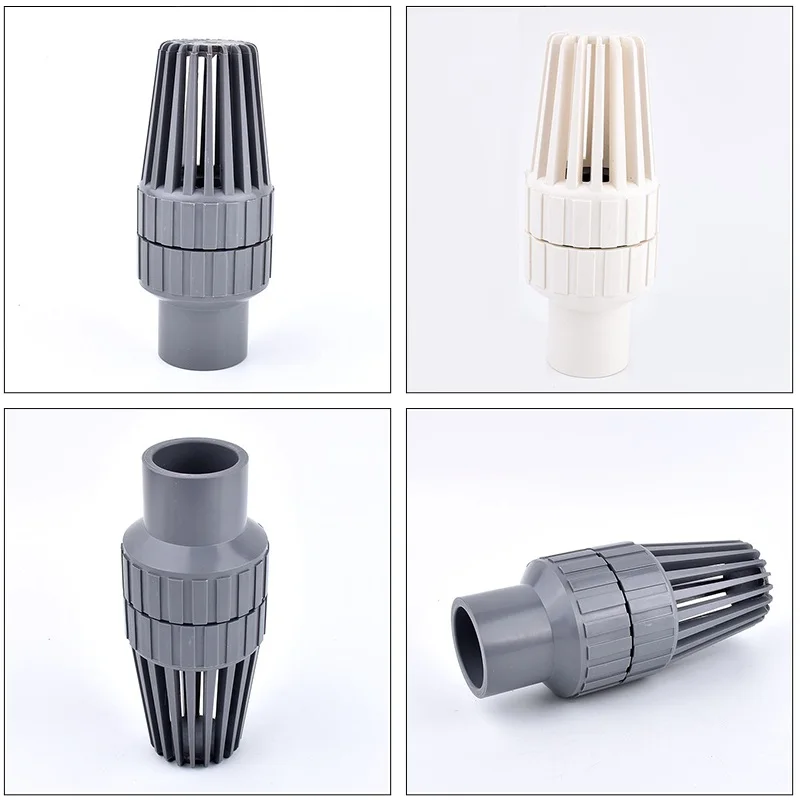 ID 32~110mm Flower Basket Piston Bottom Check Valve Water Pump Water Inlet Outlet  PVC Filter  Aquarium  Water Pipe Fittings