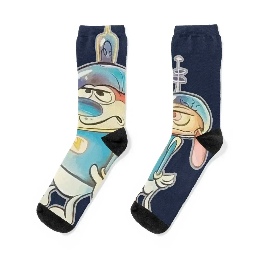 Ren and Stimpy Space Buddies Socks custom Run Crossfit valentine gift ideas Socks Girl Men's