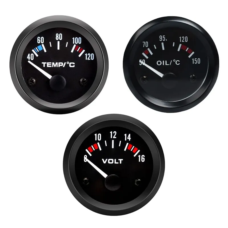 Vehicle Meter 12V Automobile Car Gauge 2in/52mm Water Temp Black Shell Car Meter With Sensor Water Temperature