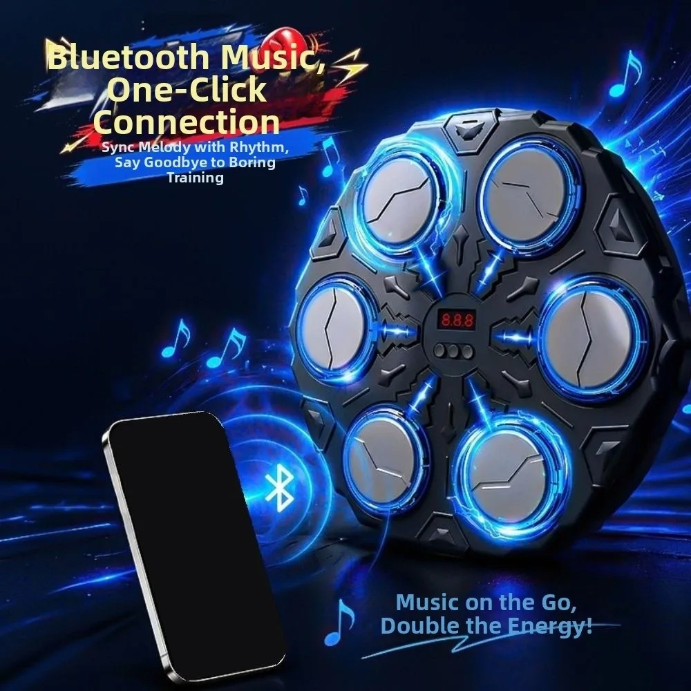 Wall Mounted Smart Music Boxing Machine 3 Speed Adjustment Bluetooth Connection Boxing Electronic Target LED Lighted