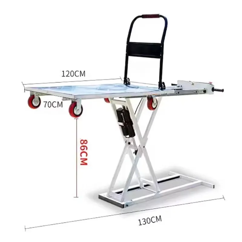 

Customized Hand Carts & Trolleys Stainless Steel Trolley 250kg Capacity Van-Style Electric Hydraulic Scissor Lift Cart