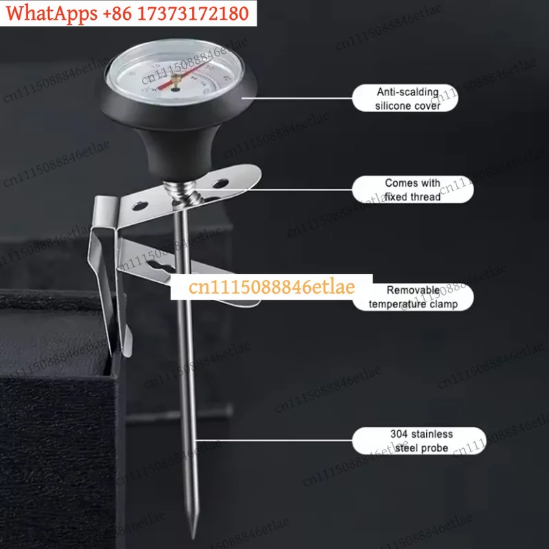 k3 Stainless Steel Coffee Thermometer 0-100℃, Temperature Probe for Milk Frothing Pitcher & Espresso Kettle