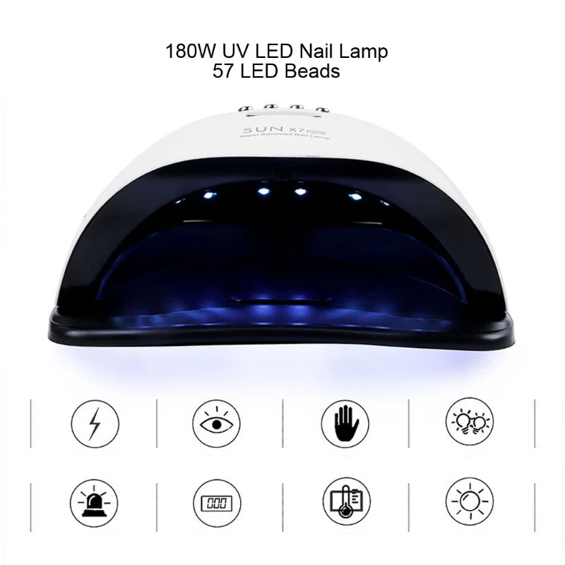 E1YE 180W UV หลอดไฟ LED เครื่องเป่าเล็บอินฟราเรด Auto สำหรับเจล Polish Professional Art เครื่องมือฐานที่ถอดออกได้