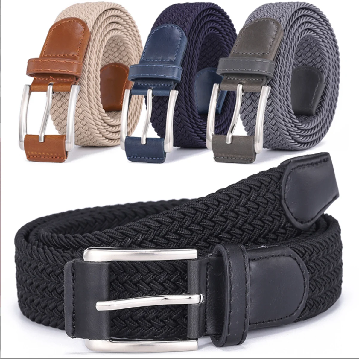 Stretch Woven Breathable Pin Buckle Belt for Men Women High Quality Casual Jeans Canvas Multifunctional Outdoor Belt