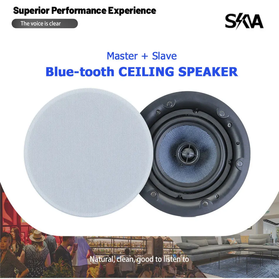 

Bluetooth Ceiling Speaker 6.5inch Powerful 40W Class D amplifier Stereo Loudspeaker Home Theater Background Music System for Inn