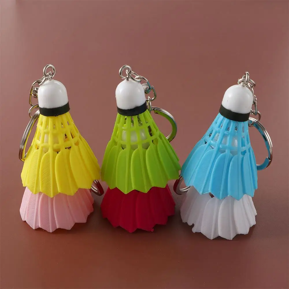 Creative Colorful PVC Keyring Jewelry Sports Key Chain Shuttlecock Key Chains Car Key Holder Mini Badminton Badminton Keychain