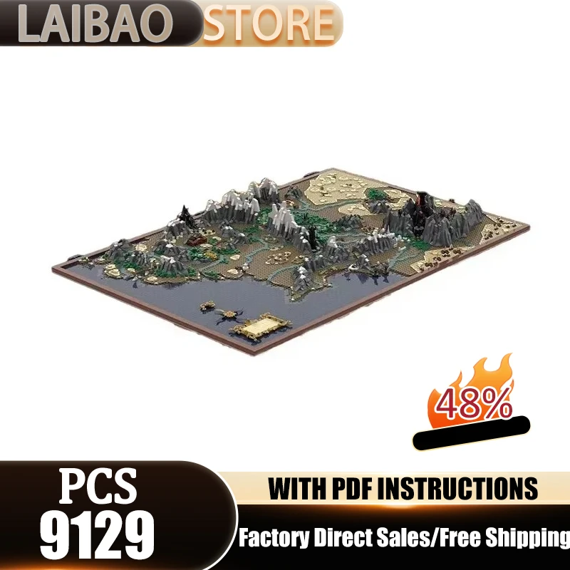 Movie Scene Magical Rings Moc Building Blocks UCS Middle Earth Map Model Technology Bricks DIY Assembly Street View Toys Gifts