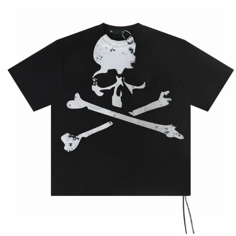 

Grailz Project G/R Лоскутная камуфляжная футболка с принтом черепа унисекс большого размера с короткими рукавами High-Street Повседневная хлопковая футболка