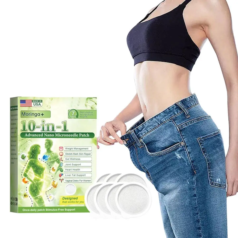 Moringa Wellness Patches 10 in 1 Advanced Nano Microneedle Ultra Thin Body Care Stickers Portable Daily Use for Adults
