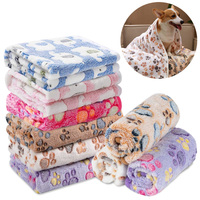 Dog Bed Mat Blanket Soft Fluffy Pet Blanket Cute Paws/Elephant Pattern Pet Travel Mat Warm Comfortable Blanket for Cat Dogs