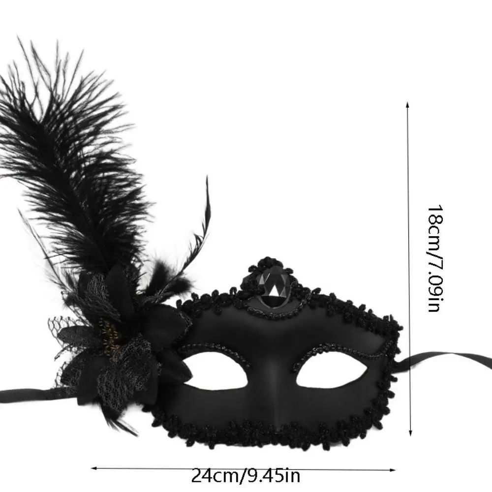 Feder venezia nische Maske Blume Spitze Augen maske Hochzeit Karneval Leistung Kostüm Dame Halb gesichts maske Maskerade Abschluss ball Requisiten