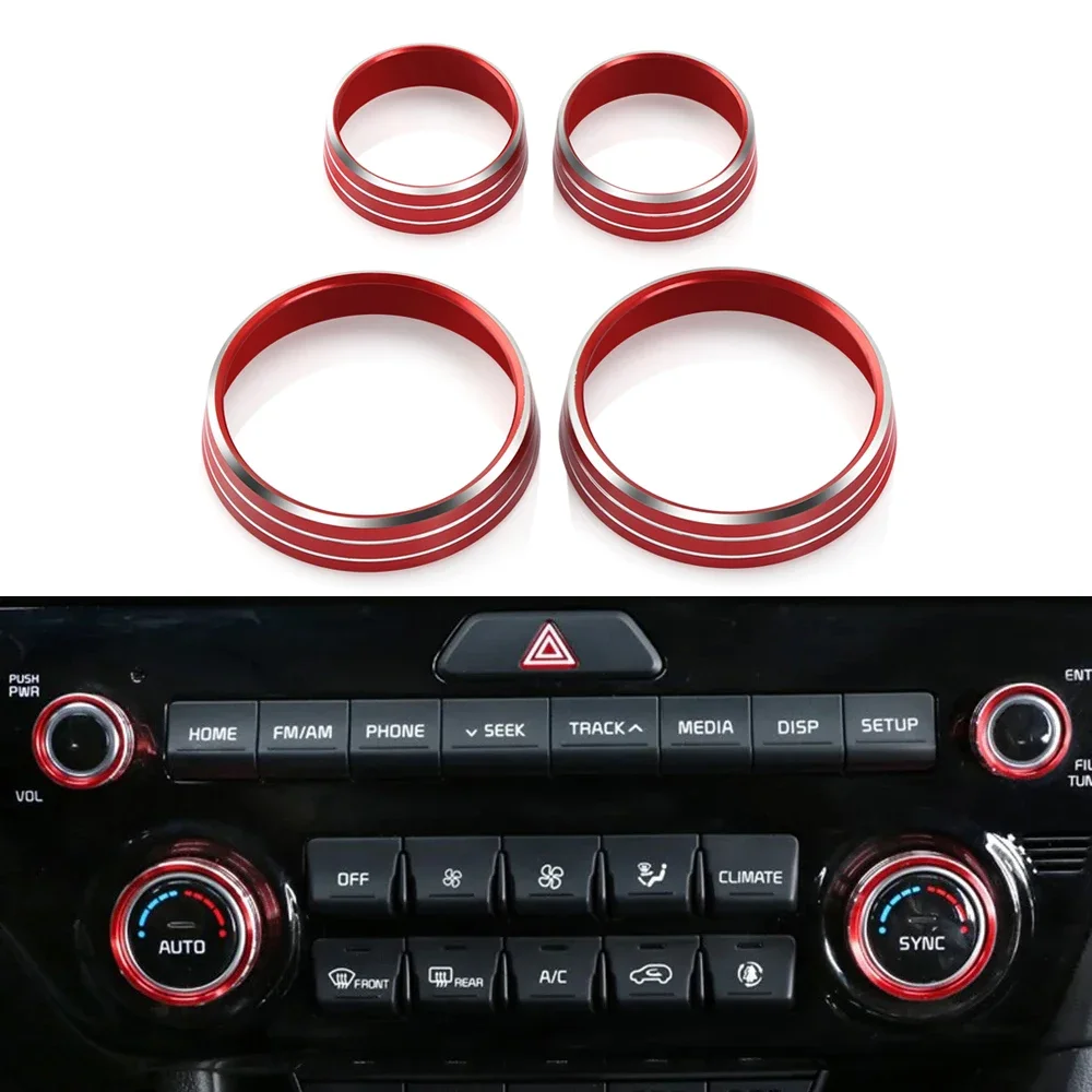 For KIA Sportage QL 2017 Car Air Condition Volume Radio Switch Knob Decorative Ring Sticker AC Control Adjust Trim Cover Styling