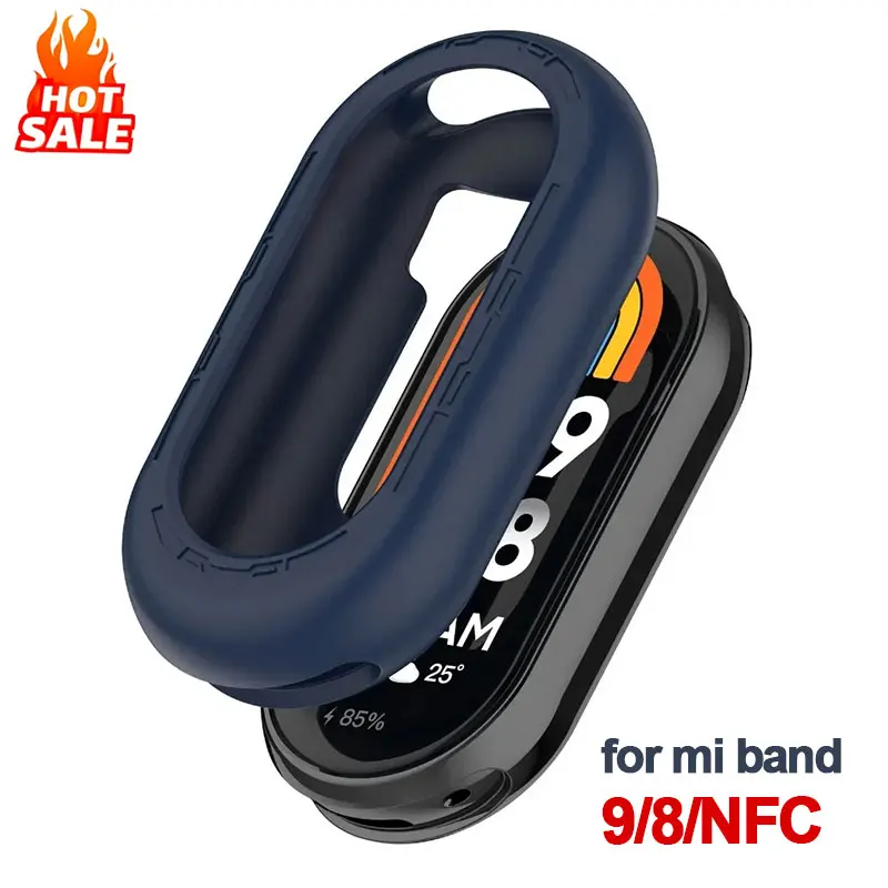 

Soft Silicone Protective Cover for Xiaomi mi band 9 8 Case Smartwatch Strap Accessories Screen Protector Shell mi band 8 9 NFC