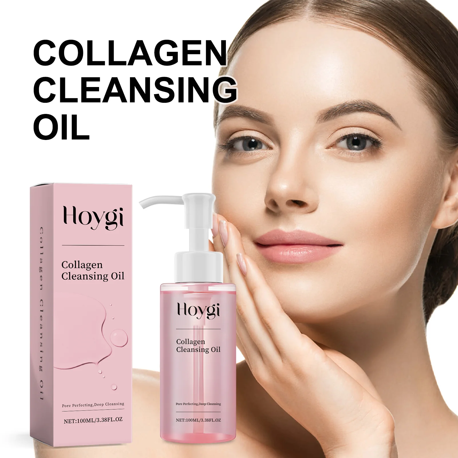 Delikatny kolagenowy płyn do demakijażu dla skóry wrażliwej, wodoodporny, oczyszczający pory, niekomedogenny, 100 ml, podróżny rozmiar, oczyszczający do twarzy.