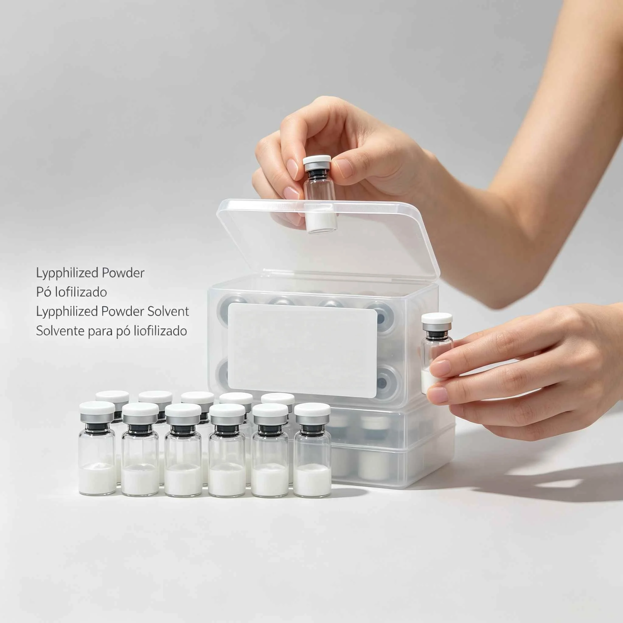 Random Cap Colors. Production Date as per Actual Goods. 1 Box Contains 10 Vials. Premium Beauty Freeze-Dried Powder.