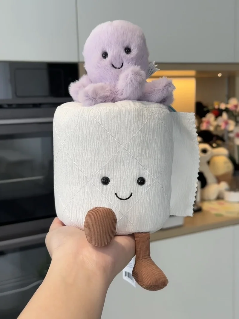 Cute Toilet Paper Shaped Doll Roll Paper Creative Funny Cute Doll Pendant Plush Toy Gifts Cute Model Home Decoration Gifts