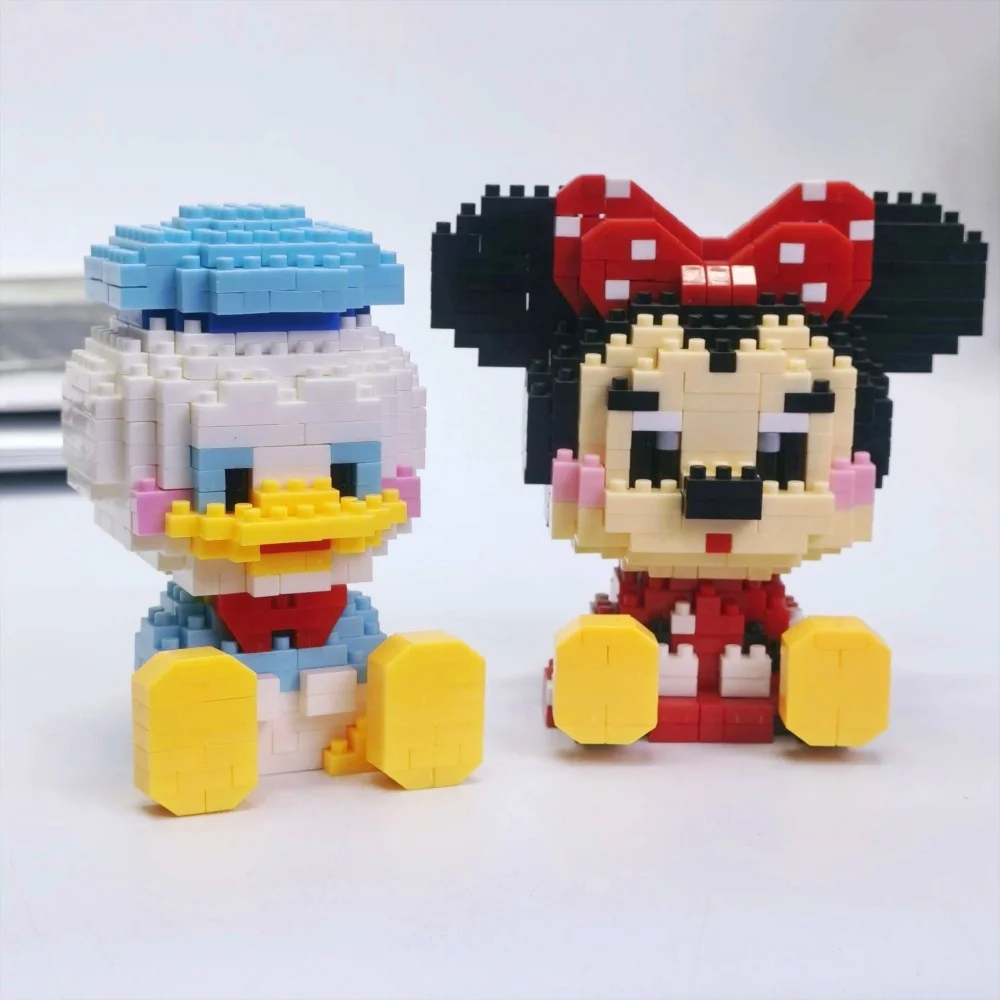 Disney-Stitch Blocos de Construção, Princesa Elsa, LinaBell, Mickey Mouse, Pato, Mini Figuras de Ação, Montar Brinquedos, Brick Kids Gifts