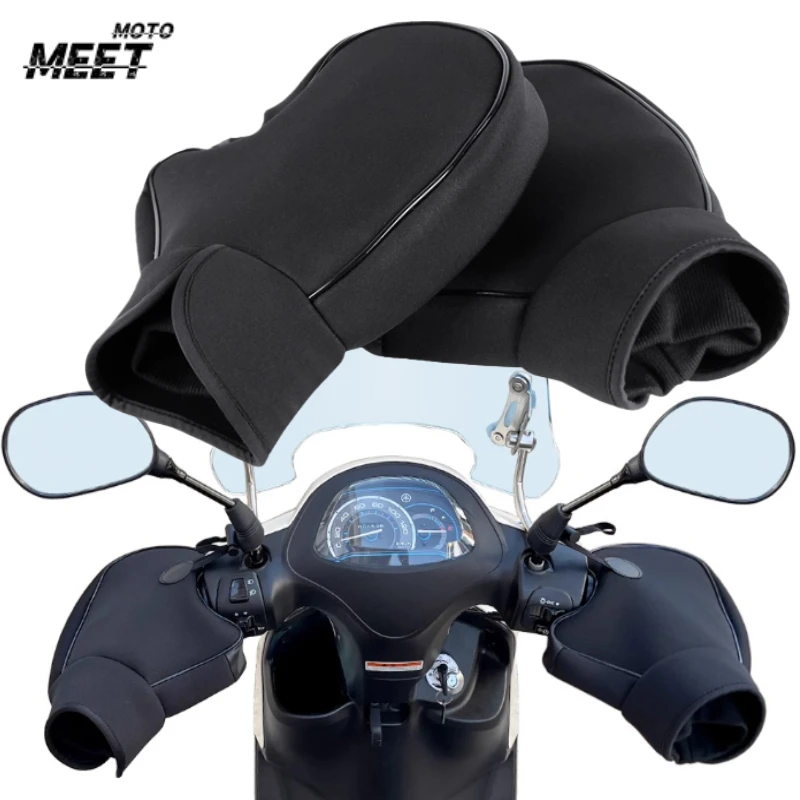 New Arrival Motorcycle Handlebar Muffs Protective Moto Scooter Thick Warm Grip Handle Bar Muff Rainproof Winter Warmer Gloves