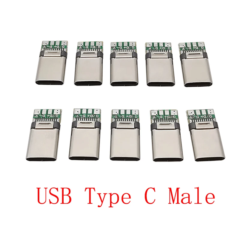 10 sztuk/partia złącze wtykowe typu C 24 piny typu C wtyki Adapter do płyty lutowniczej do ładowania danych DIY wymiana naprawy