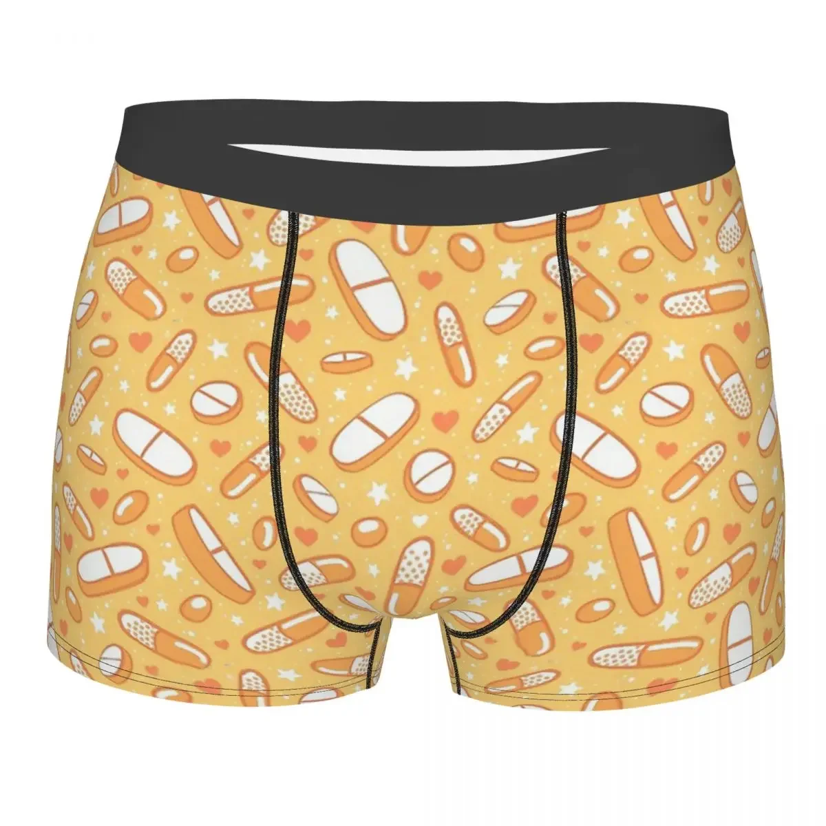 Orange Pills Pink Medical Doctor Underpants Breathbale Panties Men's Underwear Sexy Shorts Boxer Briefs