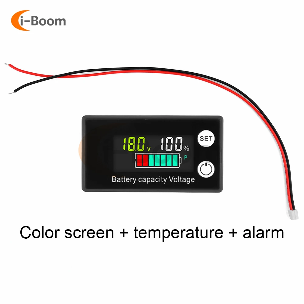 Lead Acid Lithium Battery Capacity Indicator DC 8V-100V Li-ion LiFe PO4 Car Motorcycle Voltmeter Power Display 12V 24V 48V 72V