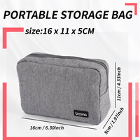 New BOONA Portable Travel Storage Bag Multifunctional Storage Bag for Laptop Power Adapter Power Bank Data Cable Charger Gray