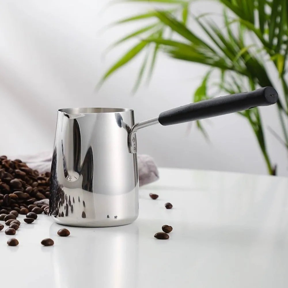 Cafetière en acier inoxydable à Long manche, bouche en forme de V, poêle à chocolat professionnelle, étanche, Pot de fusion de cire, usage domestique