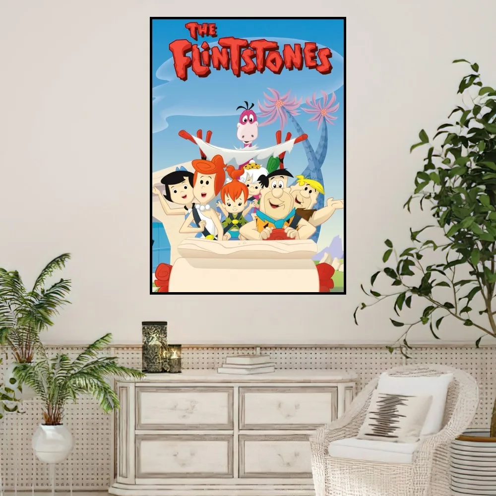 Cartoon The F-Flintstones Poster Prints Wall Sticker Painting Bedroom Living Room Decoration Office Home Self Adhesive