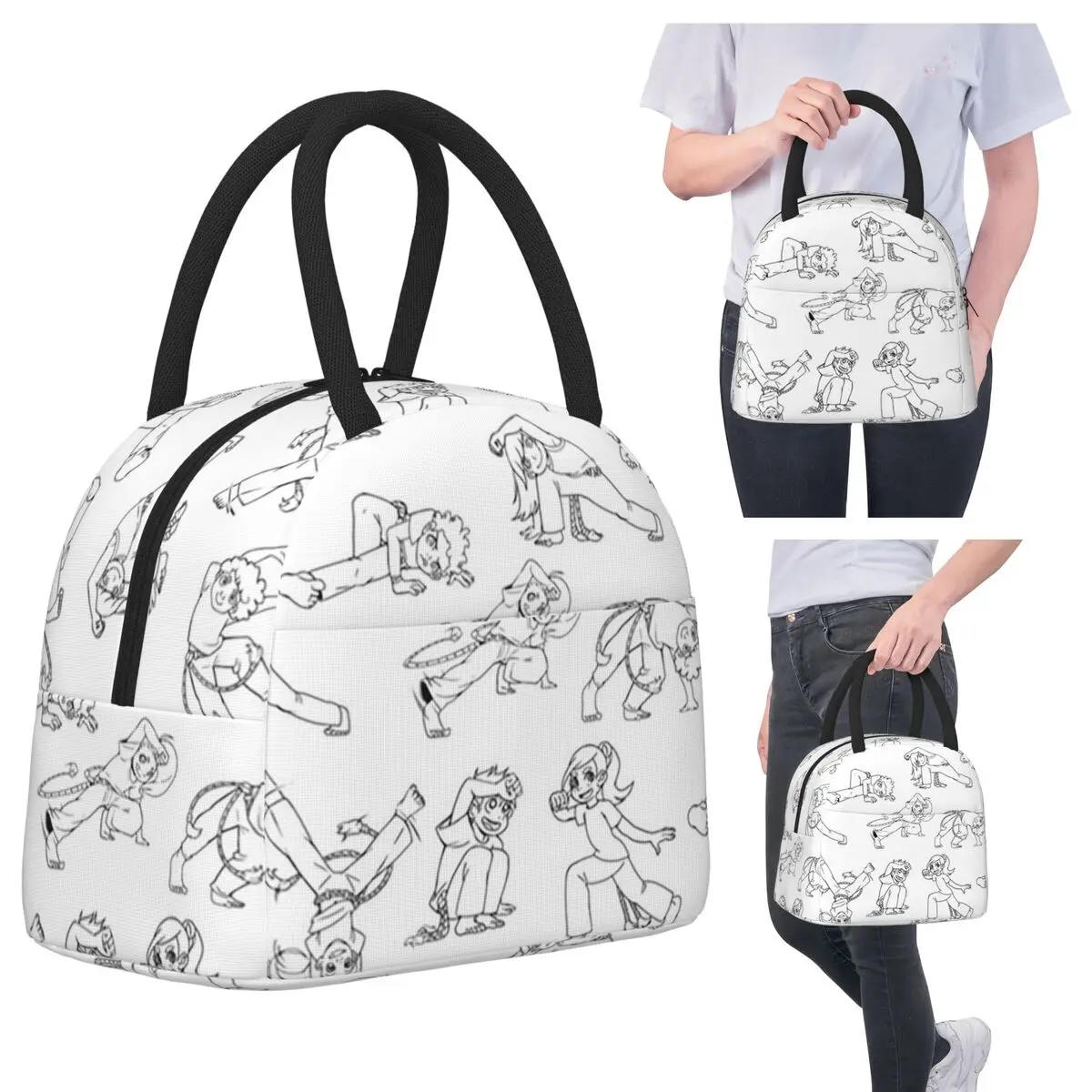 

Изолированная сумка для обеда Capoeira Movements для детей, школьный холодильник, термоящик для еды, портативный контейнер для ланч-боксов