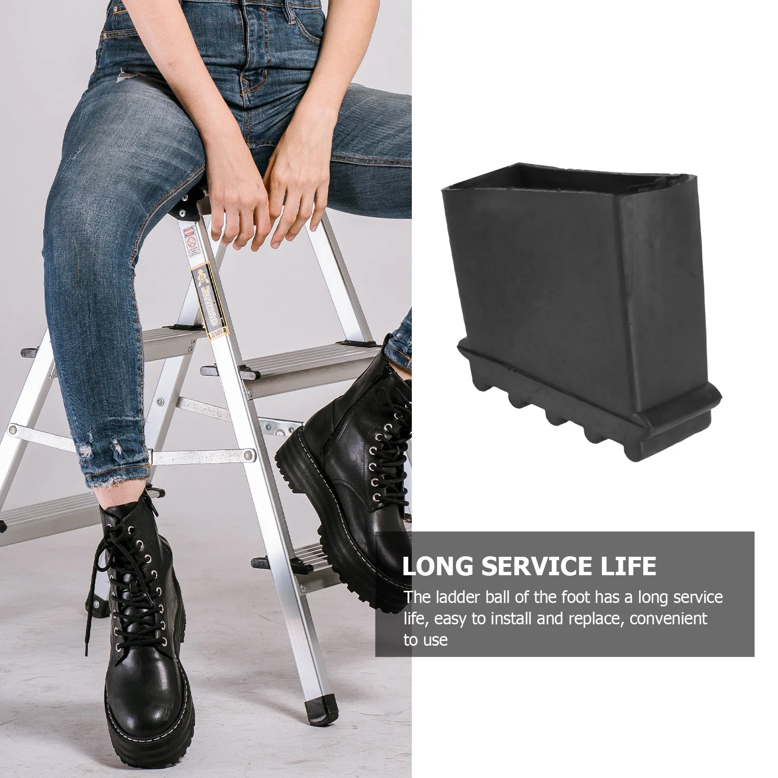 

2pcs Non-slip Foot Covers Rubber Wear-resistant Stabilizer End Caps Home Garage Workshop Safe Accessories for Construction