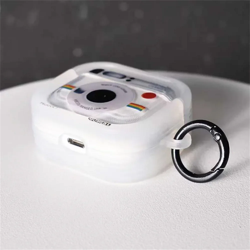 บุคลิกภาพความคิดสร้างสรรค์น่ารักการ์ตูนรูปแบบกล้องสําหรับ Airpods 2 3 4 2024 pro 2 หูฟังป้องกันกรณีที่อยู่อาศัยแผ่น