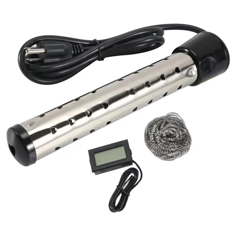 

A56T-Immersion Water Heater, 1500W Portable Bucket Heater With 304 Stainless Steel Guard, Heats Electric Water Heater Us Plug