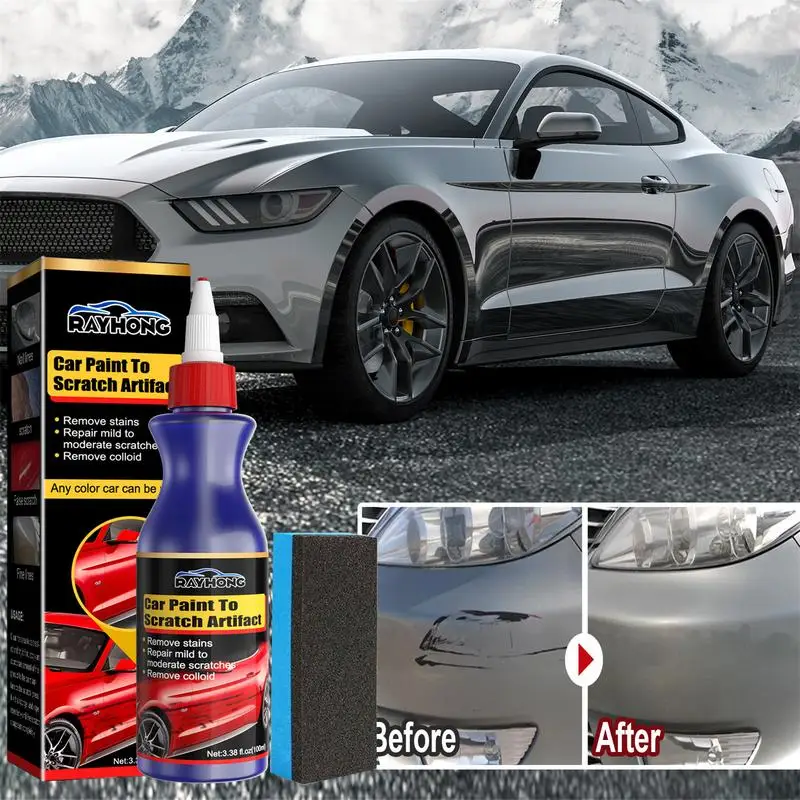 Automotive Paint Care Agent 100ml Car Scratch Remover Car Detailing Shiny Car Stuff Scratch Remover Restorer With Sponge Polish