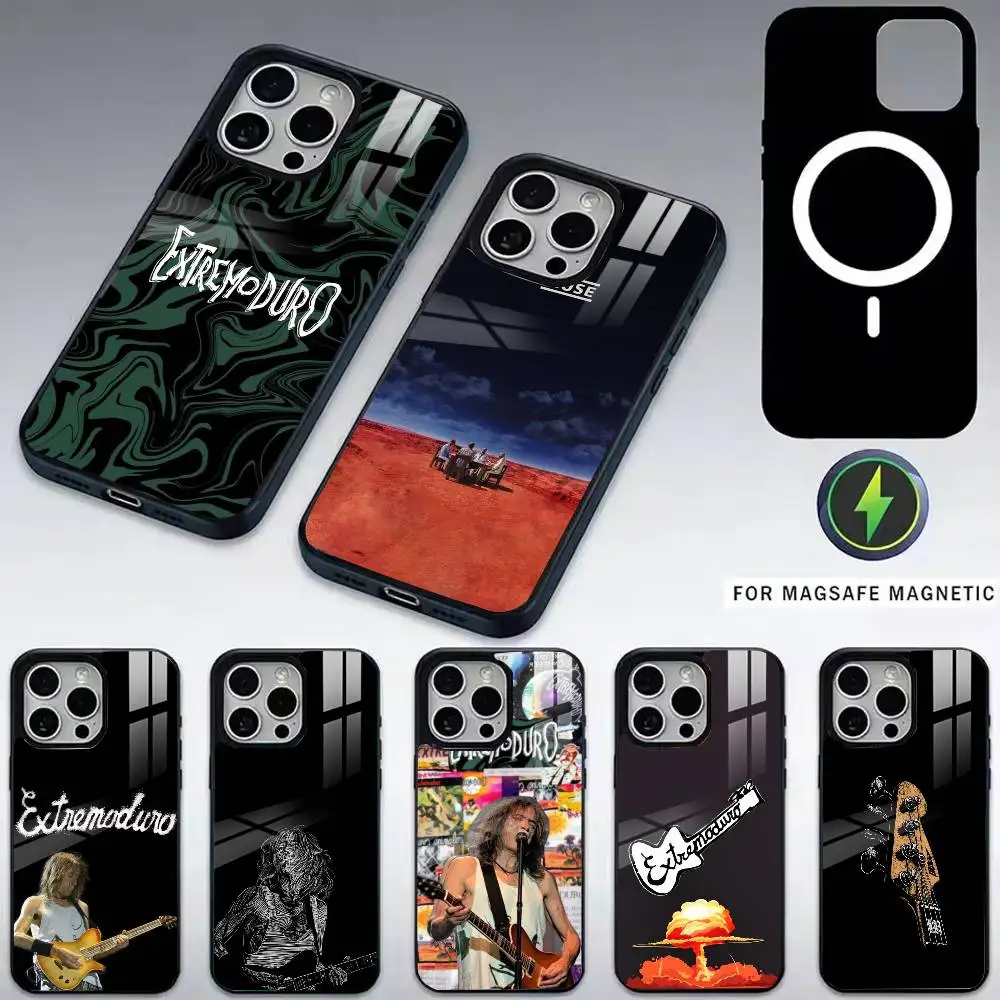 

Чехол для телефона Band E-Extremoduro C-Canciones для iPhone 17, 16, 15, 14, 13, 12, 11 Plus, Pro, магнитный, с беспроводной зарядкой Magsafe