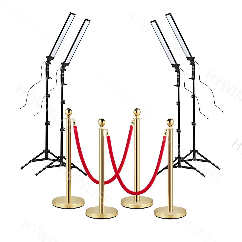 360 Foto kabine mit LED-Hintergrund Rungen pfosten Warteschlange einstellbare LED-Füll licht mit Stativ Stand Video kabine für Party