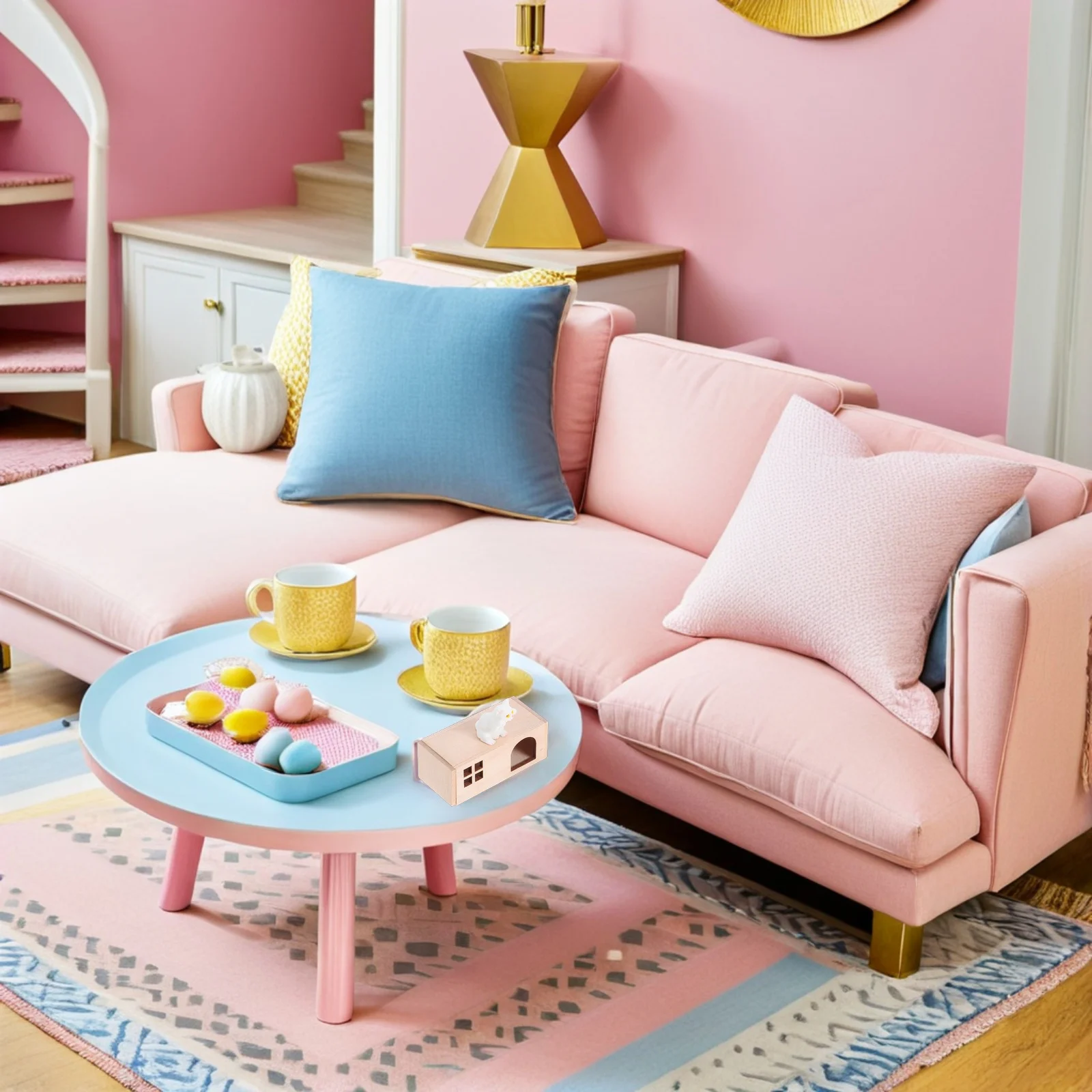 

1Set Resin Cat Puppy Figures Miniature Wooden Dog House 112 Scale Dollhouse Pet Accessories Garden Decoration Ornaments